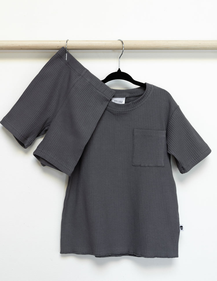 LOW TIDE SHORT SET - STONE- KID