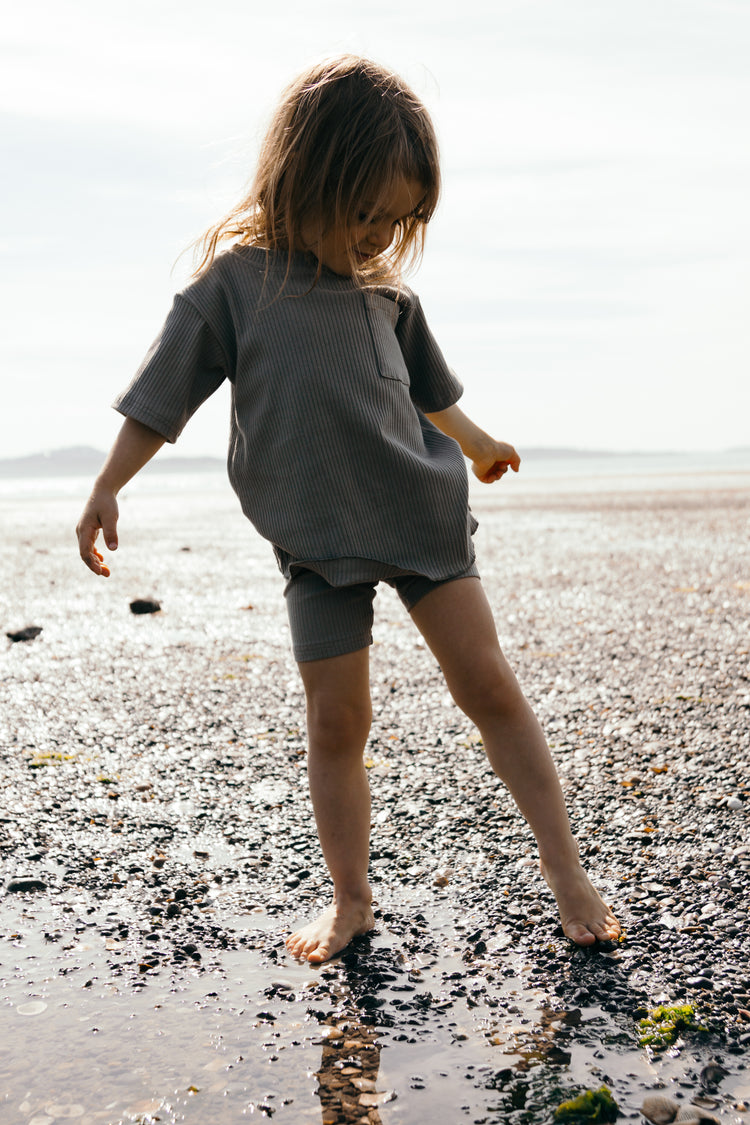 LOW TIDE SHORT SET - SALT - KID