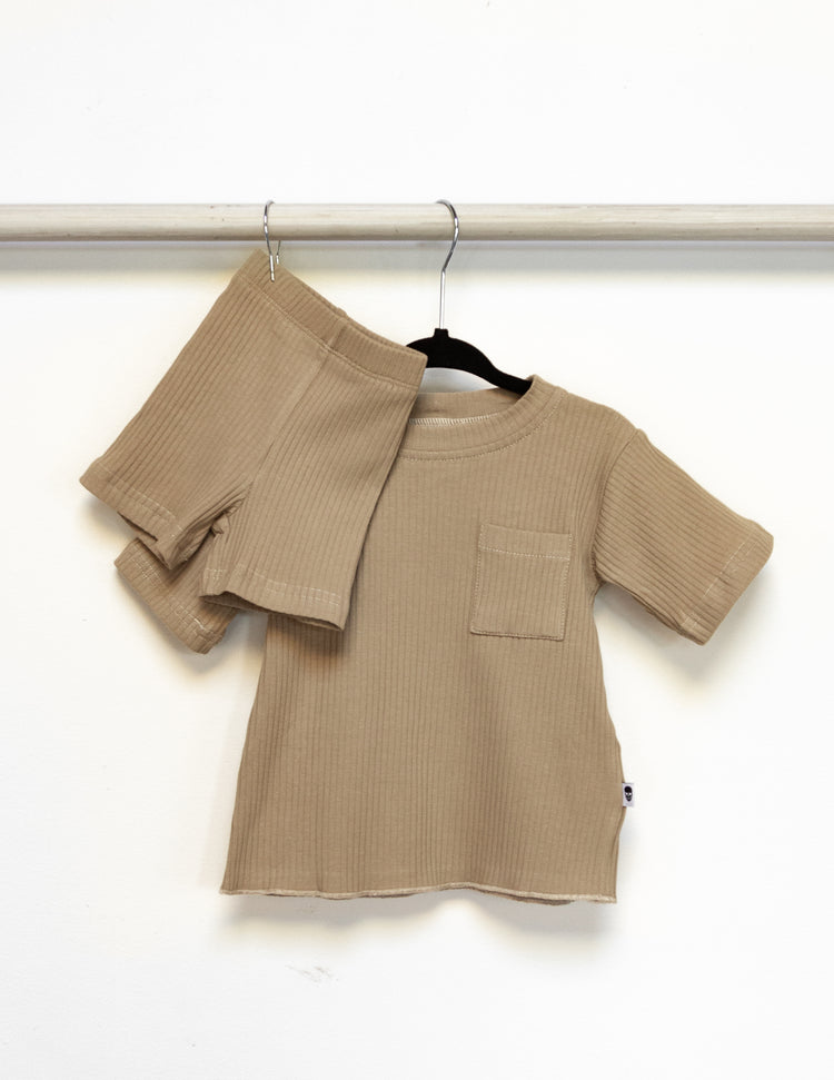 LOW TIDE SHORT SET - SAND - BABY