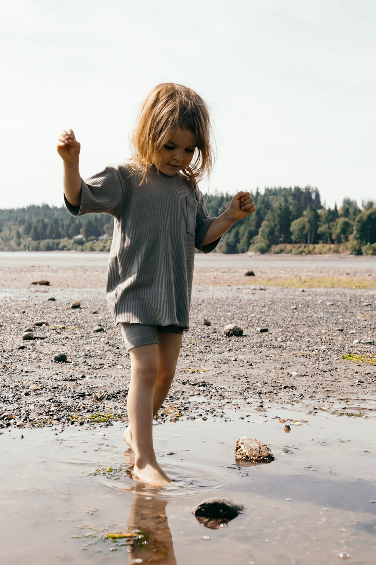 LOW TIDE SHORT SET - SALT - KID