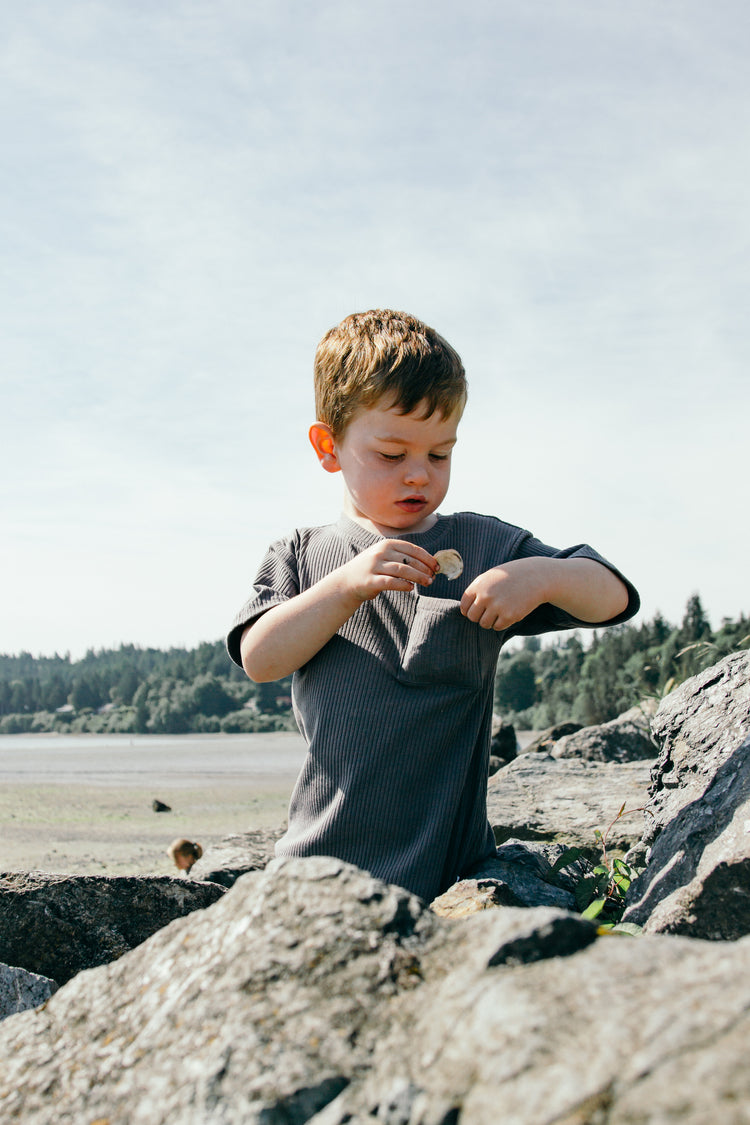 LOW TIDE SHORT SET - STONE- KID