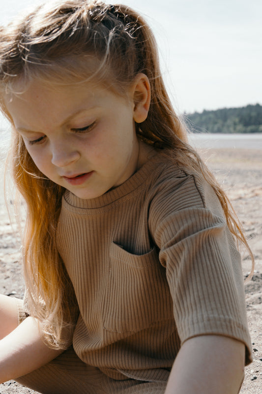 LOW TIDE SHORT SET - SAND - KID