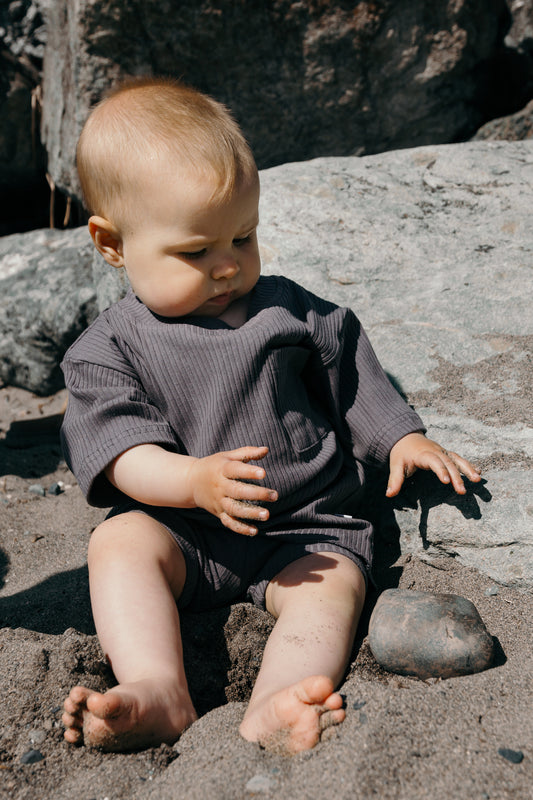 LOW TIDE SHORT SET - STONE - BABY
