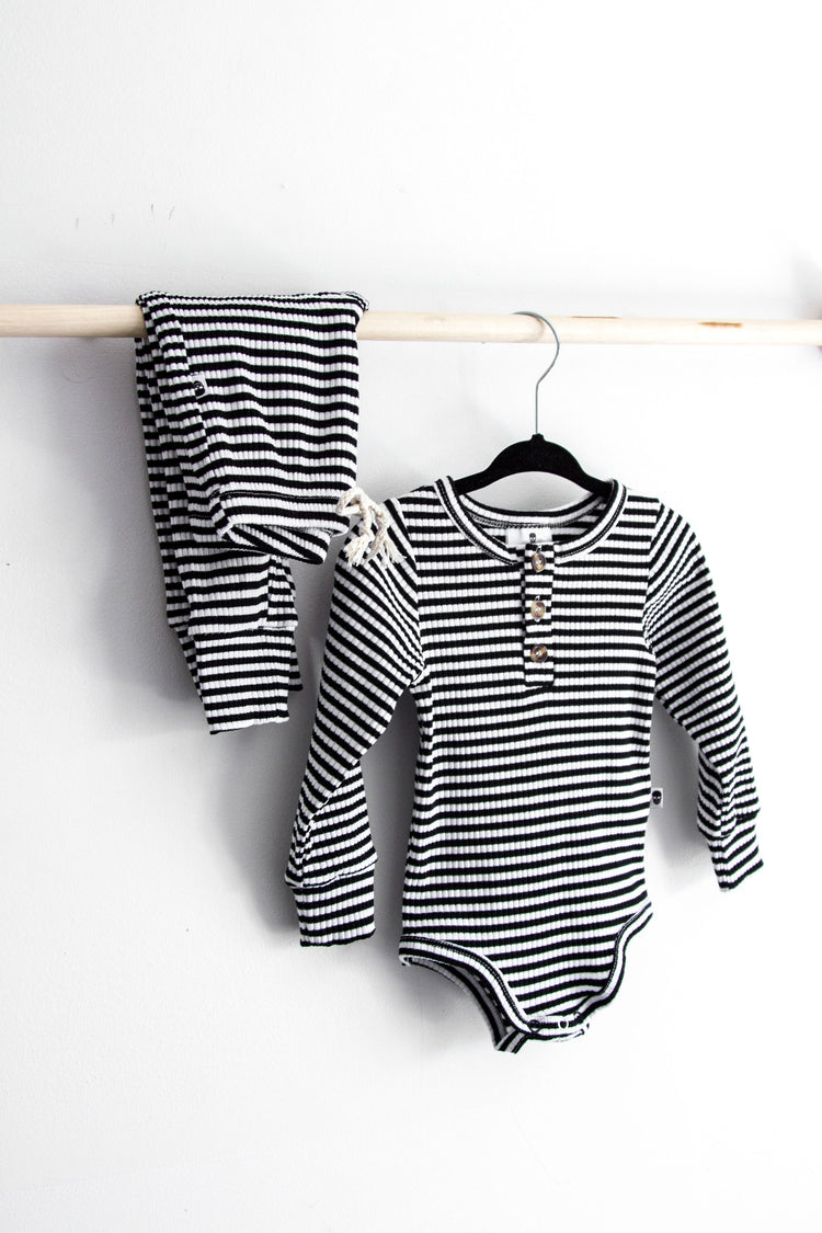 SAWYER SET - BABY - B&W STRIPE