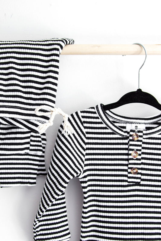 SAWYER SET - BABY - B&W STRIPE