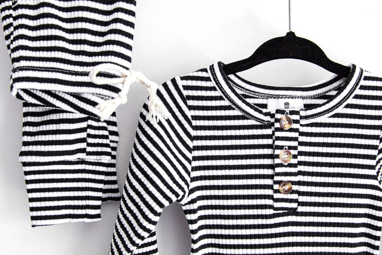 SAWYER SET - BABY - B&W STRIPE